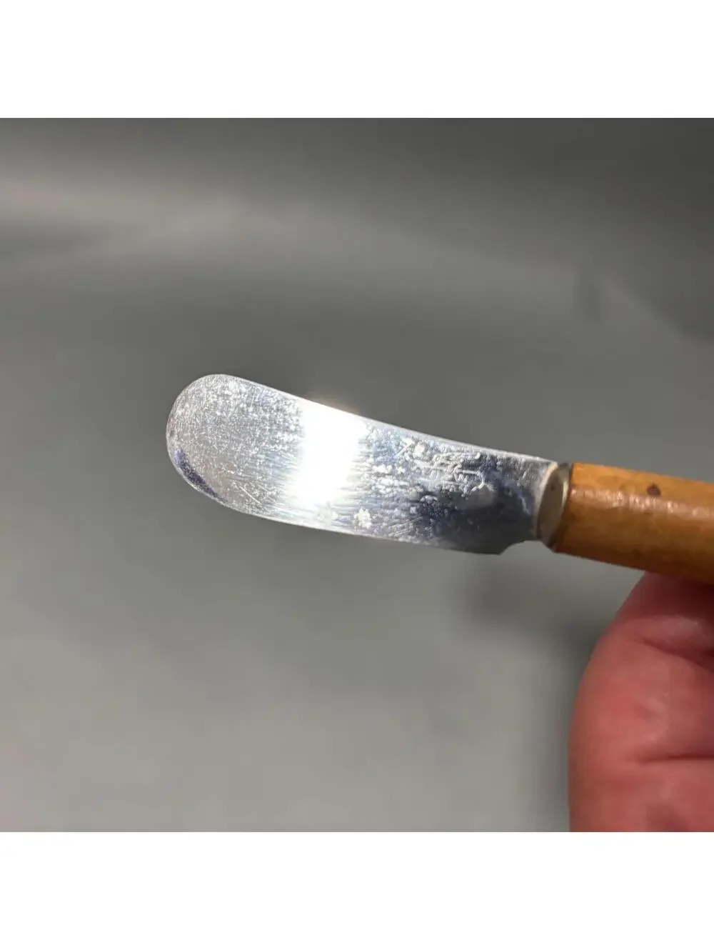 Vintage Cheese Butter Spreader Knife Wooden Handle